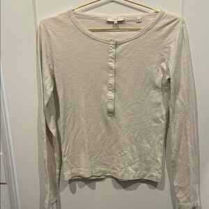 Vince Cream Long Sleeve Button Down Shirt